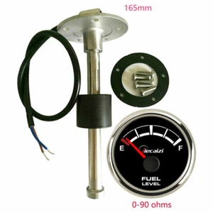52mm Fuel Level Gauge with 6.5inch 165mm Sender 0-90ohms for Car Marine Blue LED - Picture 1 of 12