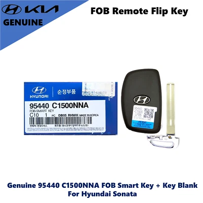 Genuine 95440 C1500NNA FOB Smart Key + Key Blank for Hyundai Sonata 2018-19 - Image 1 of 3