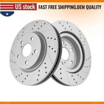 2x Front Drilled Disc Brake Rotors For Toyota RAV4 Avalon Camry Lexus Es250 - Image 1 of 4