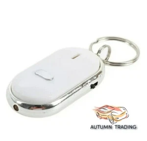 Whistle Key Finder Flashing Beeping Remote Lost Keyfinder Locator Keyring White - Picture 1 of 7