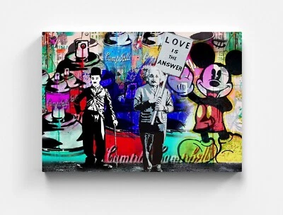 BANKSY Mickey Mouse Street Art Leinwandbild Graffiti Bilder Leinwand Bild Vlies - Bild 1 von 4