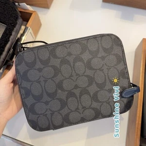 NWT Coach Tech Organizer Zip Case Signature Gunmetal/Charcoal/Denim cy392 - Picture 1 of 7