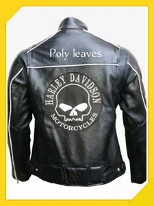 Men G Skull Black Biker Willie Motorcycle Original Leather Jacket New - Picture 1 of 4