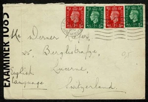 SG46 GREAT BRITAIN 1940 Censored cover to Switzerland philatelic franking - Picture 1 of 2