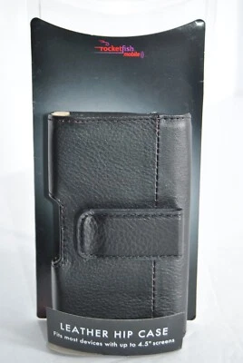 Funda con clip para cinturón de cuero negro Rocketfish para iPhone 3G 3Gs 4 4s RF-WR559 4,5 pulgadas Foto 1 de 4