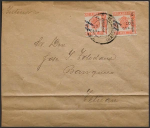 Ex-colonias Españolas. Marruecos. SOBRE  67(2). 1920. Dos medios sellos de 10 c - Imagen 1 de 1