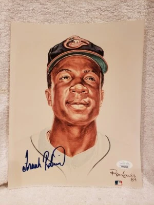 GORGEOUS Frank Robinson Auto'd Ron Lewis 8x10 Print, Baltimore Orioles, JSA AUTH - Image 1 of 3