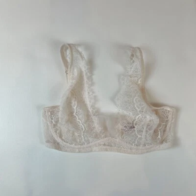 NWOT Victoria's Secret Bra 32DD Dream Angels Unlined Plunge White Lace B934 - Image 1 of 4