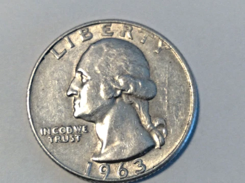 US error quarter 1963d die crack obverse and doubling D & (Q of Quarter) reverse Cover