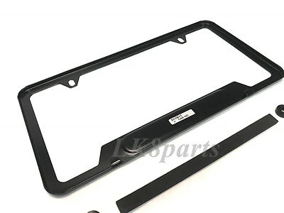 Range Rover Negro Union Jack Acabado Negro Acero Placa Marco Genuino Nuevo Foto 1 de 4