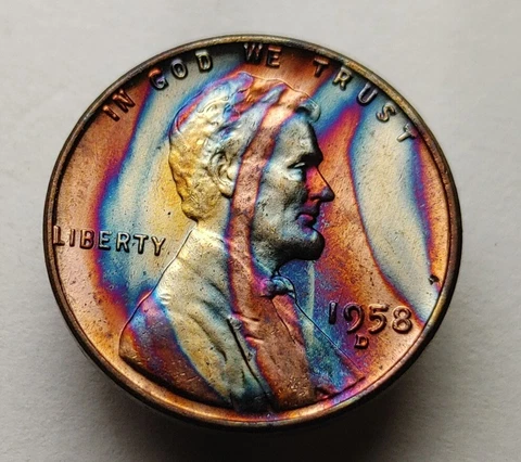 1958D wheat cent monster toned unc us Coin Lincoln wheat penny #213 Cover