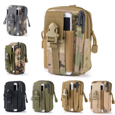 EDC Tactical Molle Pouch Outdoor Hiking Utility Pack Waist Belt Mobile Phone Bag