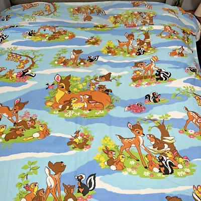 Cubrecama vintage MCM Disney BAMBI Twin Perma-Prest puntada individual extendida años 70 Foto 1 de 4