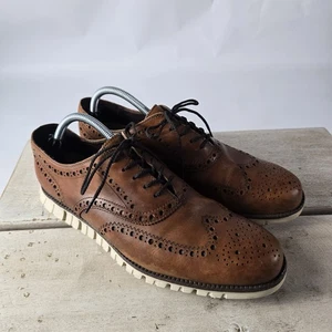 Cole Haan Zerogrand Budapester Oxford Leder Herren Größe 10 M hellbraun leicht C14493 - Bild 1 von 14