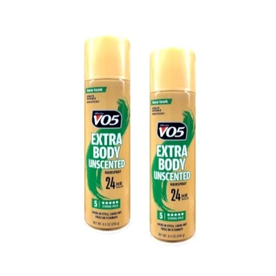 Paquete de 2 spray para el cabello Alberto Vo5 sin perfume cristalino 14 horas de duración 8,5 OZ cada uno Foto 1 de 4