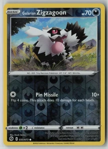 Tarjeta holográfica inversa Galarian Zigzagoon 035/073 Pokemon Champion's Path casi nueva 2 - Imagen 1 de 2