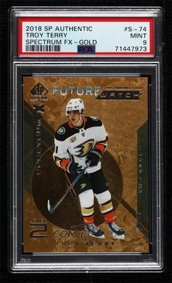 2018-19 SP Authentic Spectrum FX Bounty Gold /50 Troy Terry PSA 9 MINT Rookie RC - Image 1 of 2