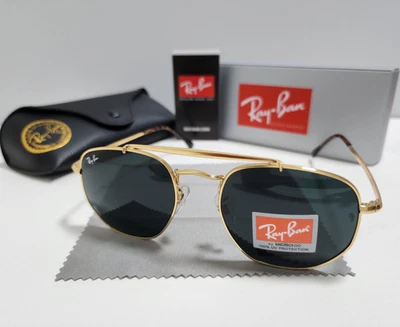 Ray-Ban RB3648 The Marshal Sunglasses Gold Frame Gray Glass Lens 54mm - Image 1 of 4