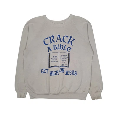 FRUIT OF THE LOOM Crewneck Vintage 90s Made In USA Jesus Bible Jumper - Image 1 of 4