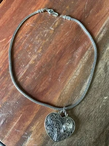 Vintage Brighton Treasures .925 Sterlingsilber Herz Anhänger 18" Halskette Neu mit Etikett - Bild 1 von 6