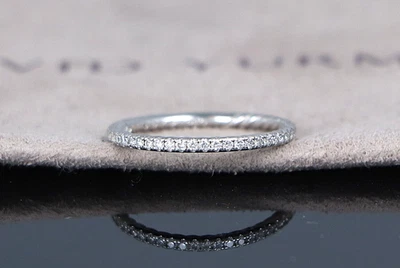 Alianza de boda David Yurman Edén platino 1,5 mm diamante eternidad anillo talla 5 $1650 Foto 1 de 4