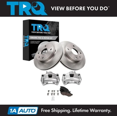 TRQ Brake Pad & Rotor Kit Ceramic Fits 2004-2008 Suzuki Forenza 2005-2008 Reno - Image 1 of 4