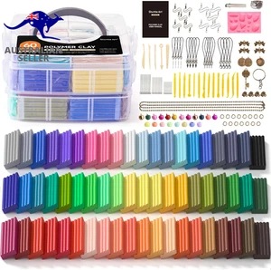 Polymer Clay, 60 Colours Oven Bake Modeling Clay, Creative Clay Kit with 19 Clay - Picture 1 of 12