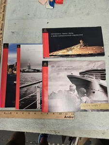 cunard cruise line prospekte, postkarten, queen mary 2, menu, daily news, 2000er - Bild 1 von 11