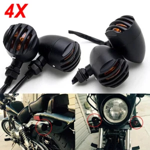 4 Motorcycle Bullet Turn Signals Amber Lights For Harley-Davidson Sportster 1200 - Picture 1 of 12