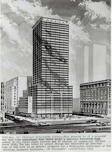 1962 Vintage Photo artist drawing of proposed New York City Skyscraper Building - Picture 1 of 2