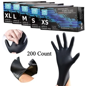 200-1000 Count Disposable Nitrile Gloves Powder & Latex Free Black Exam Gloves - Picture 1 of 20