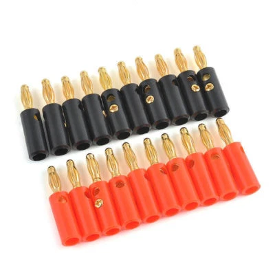100 x 4mm Gold Plated Audio Speaker Wire Cable Screw Banana Plug Connector Adapt - Image 1 of 3
