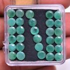 30 Pcs Natural Colombian Emerald 5mm Round Faceted Cut Unheated Loose Gemstones