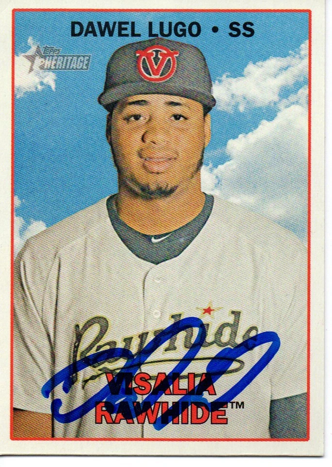 Dawel Lugo Visalia Rawhide 2016 Topps Heritage Minors Signed Card - Image 1 of 1