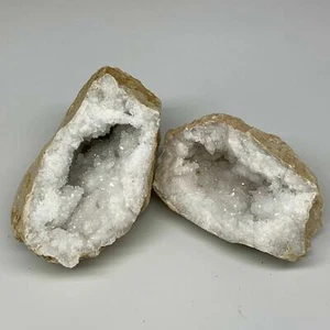 3,73 Pfund, 6,5 Zoll x 5,6 Zoll x 3,1 Zoll, 1 Paar, natürliche Quarzgeoden Skulptur @Marokko, B10586 - Bild 1 von 11