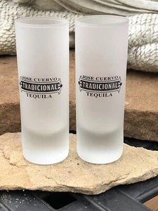 (2) JOSE CUERVO TEQUILA FROSTED SHOT GLASSES--TRADICIONAL - Free Shipping - Picture 1 of 4