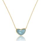 Delicate Heart Pendent Amazonite in Gold Plated Necklace For Promise Day Gift