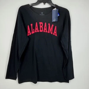 Fanatics Womens Large Long Sleeve T-Shirt Black Alabama Crimson Tide Cotton HOLE - Picture 1 of 7
