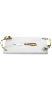 Michael Aram 268407 Marble Calla Lily Cheese Board with Knife White- brand new - Picture 1 of 3