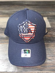 Men's Adidas Los Angeles Galaxy Navy MLS Soccer Structured Flex Fit Hat NWT L/XL - Picture 1 of 6