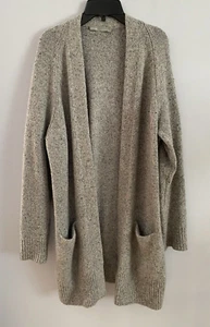 Vince 100% Cashmere Raglan Sleeve Cardigan Sweater Gray Pockets Open Front M - Picture 1 of 6