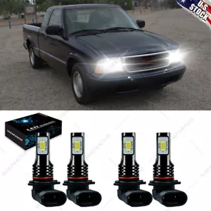 For GMC Sonoma 1994-2004 High/Low Beam Combo LED Headlight Bulbs Kit 6000K 4pc - Foto 1 di 12