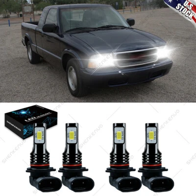 Kit combinado de bombillas de faros LED 6000K para GMC Sonoma 1994-2004 4 piezas Foto 1 de 4