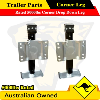 2 X TRAILER CANOPY CARAVAN JACK STAND 5000LBS RATED HEAVY DUTY STABILIZER LEGS - image 1 of 4