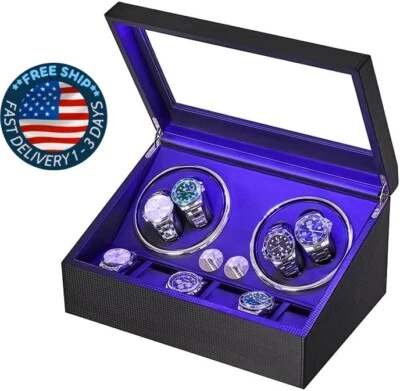 Enrollador de relojes automático, 4 rotadores de relojes y 6 compartimentos - Imagem 1 de 4