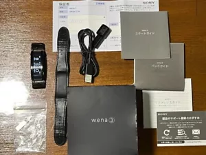 Smart Watch Sony Wena 3 WNW-C21A/B pelle premium nero iOS Android Giappone - Foto 1 di 10