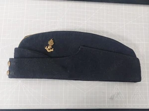 Vintage British Army Royal Engineers Side Cap with badge and Yellow strips - Picture 1 of 12