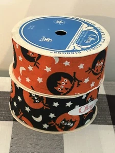 Vintage Offray Craft Ribbon Reel Lot 2 NEW Halloween Glow in the Dark 90's - Picture 1 of 1