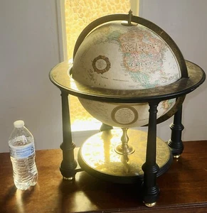 RARE!! Royal Geographical Society World Globe Wood On Brass 1983 - Picture 1 of 9