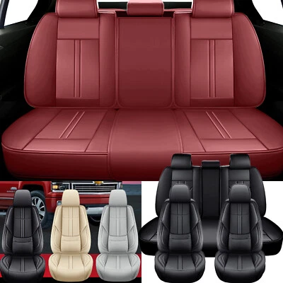 For Cadillac Nappa Leather Car Seat Cover Front Rear Full Surround 5Seat Protect - Image 1 of 4